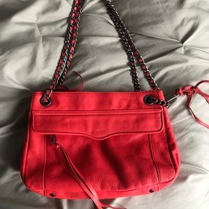 Rebecca Minkoff Red Purse w convertible Chain